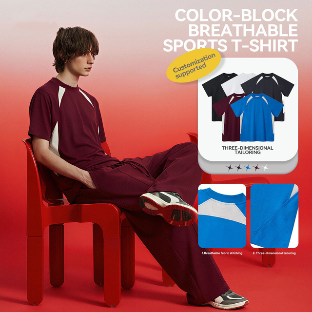 26001 Outdoor Splejsning Color Block T-shirt
