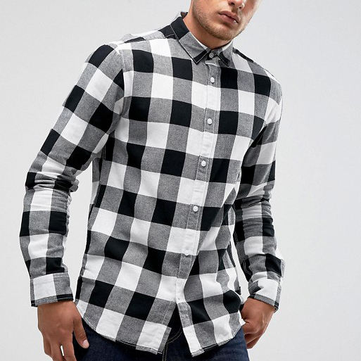 OEM-fabrikant op maat stijlvolle klassieke 100 katoenen kleding lange mouwen geruite printoverhemden voor heren casual