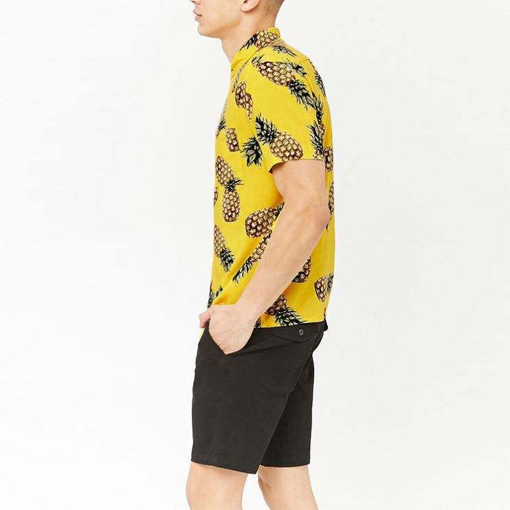 OEM-fabrikant Ananas-knap-front Hawaii-herreskjorter