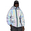 OEM Tillverkare Grossist 3M Reflekterande Tyg Polyester Varm Soft Shell Stickad &auml;rm Quiltad Dragkedja Herr Pufferjacka