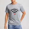 รูปแบบ Wifi แบบกำหนดเองพิมพ์เสื้อยืดกราฟิกบุรุษแขนสั้น O คอน้ำหนักเบาผู้ชายฤดูร้อน 180 Gsm เสื้อยืด