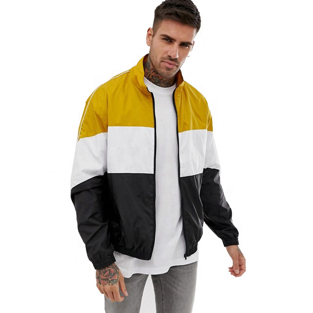 OEM Producent H&oslash;j kvalitet 100% Polyester Gul/Sort/Sort Lynl&aring;s Brugerdefineret Billig Splejsning Sommer Herrejakke