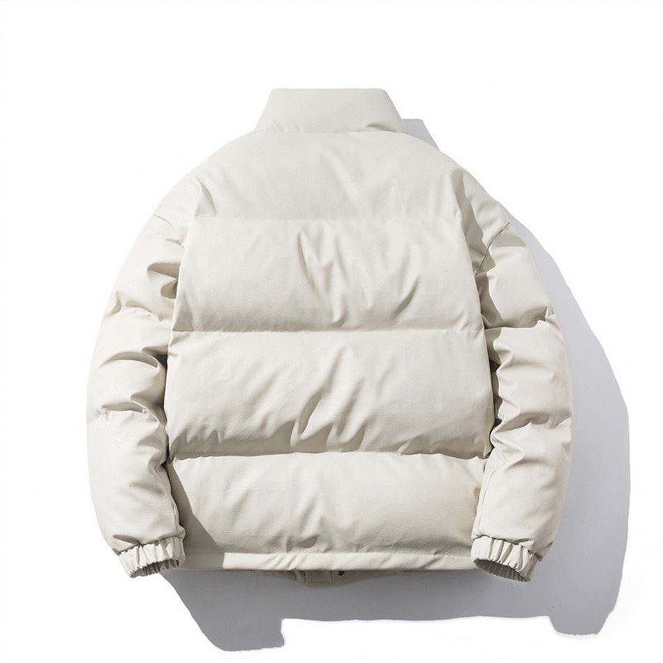 Персонализирано мъжко палто с памучна подплата на OEM производител, едноцветно ежедневно яке с матова изкуствена кожа