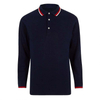 Herrenhemden Marineblaues Langarm-Poloshirt mit Streifen