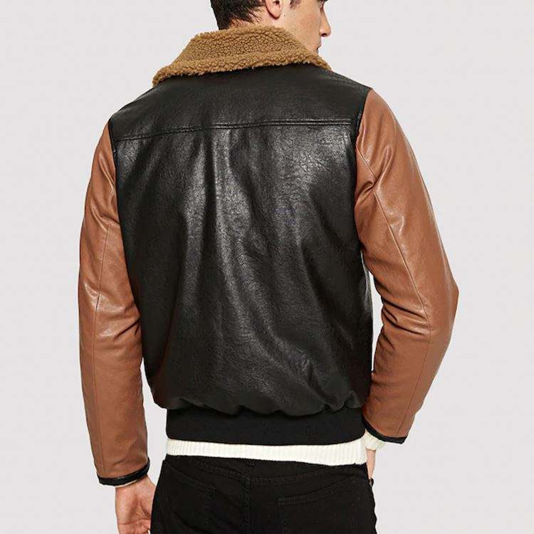 Chaquetas Hombre Menn Zip Up Shearling Pels PU Coat Winter Wear skinnjakker