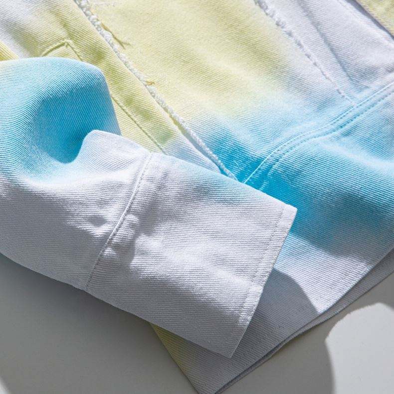 OEM-Hersteller benutzerdefinierte Herrenm&auml;ntel Mode Farbdruck Revers beliebte Denim f&uuml;r Kleidungsjacke
