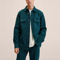 OEM Producent H&oslash;jkvalitets Man Custom Logo Bomuld Lang&aelig;rmet Button Up denimskjorte