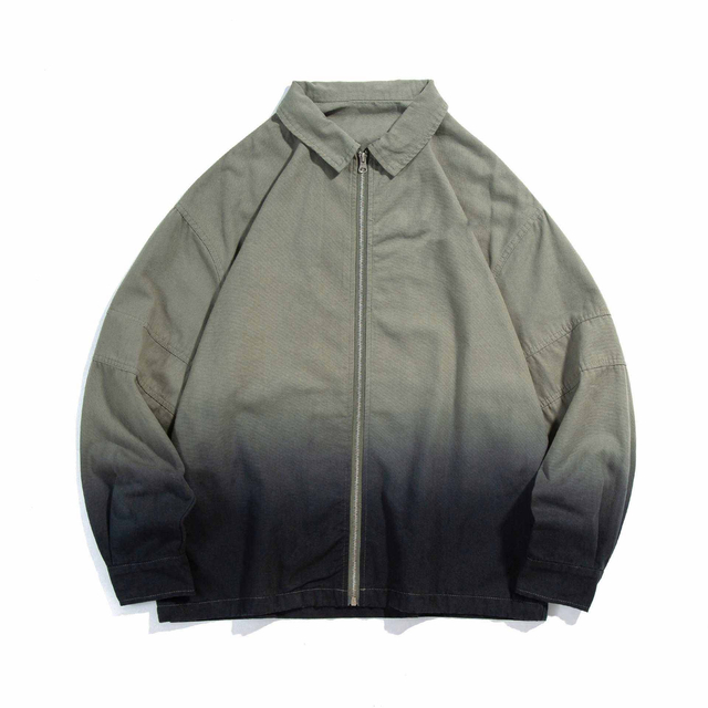 ຜູ້ຜະລິດ Oem Custom Clothing Men's Retro Pop Gradient Print Lapel Casual Looses For Jacket