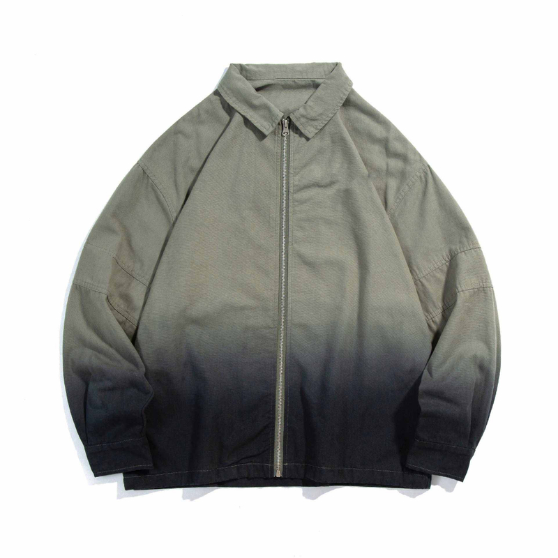 Oem 제조 업체 맞춤 의류 남성 남성 복고풍 팝 그라데이션 인쇄 옷깃 캐주얼 루즈 자켓