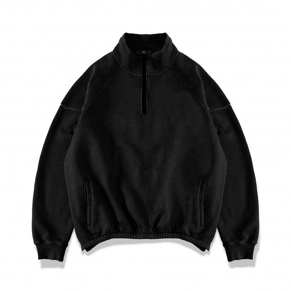 Producent OEM Wysokiej jakości bluza hiphopowa Retro sprana, stara, solidna bluza polarowa bez kaptura