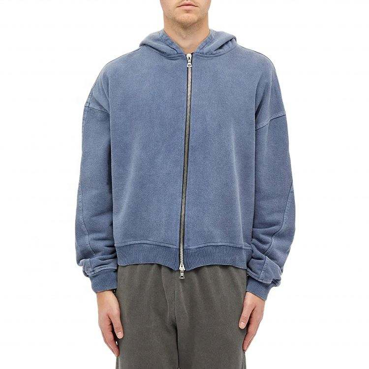 OEM v&yacute;robce Velkoobchod P&aacute;nsk&eacute; 100% bavlna Vintage Styl Vlastn&iacute; mikiny na zip Up Oversized Fit Wash