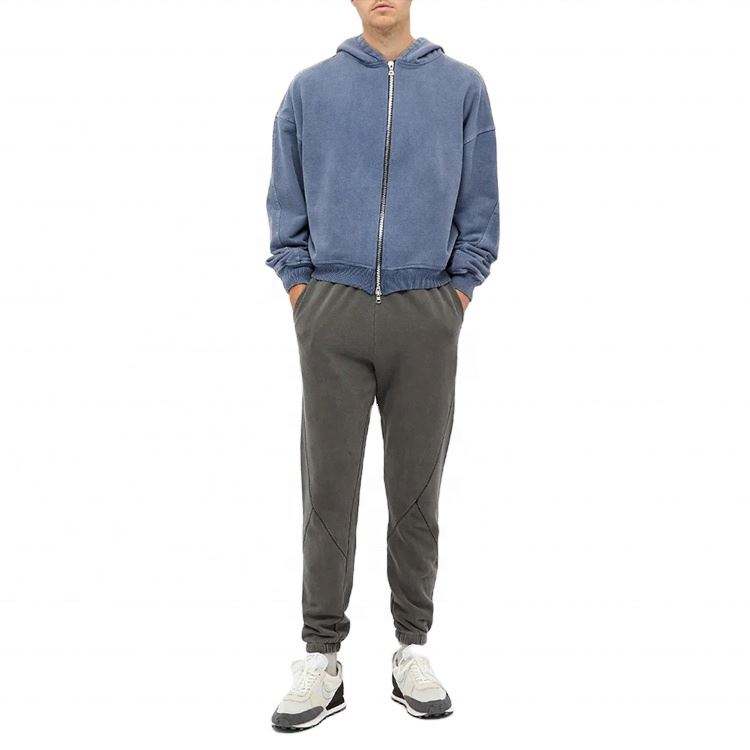 OEM v&yacute;robce Velkoobchod P&aacute;nsk&eacute; 100% bavlna Vintage Styl Vlastn&iacute; mikiny na zip Up Oversized Fit Wash