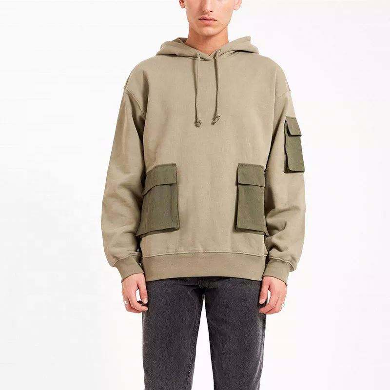 OEM-producent Nyt design brugerdefineret afslappet pasform Heavyweight h&aelig;ttetr&oslash;je Patchwork Multi Cargo Pocket Plus st&oslash;rrelse herre-h&aelig;ttetr&oslash;je