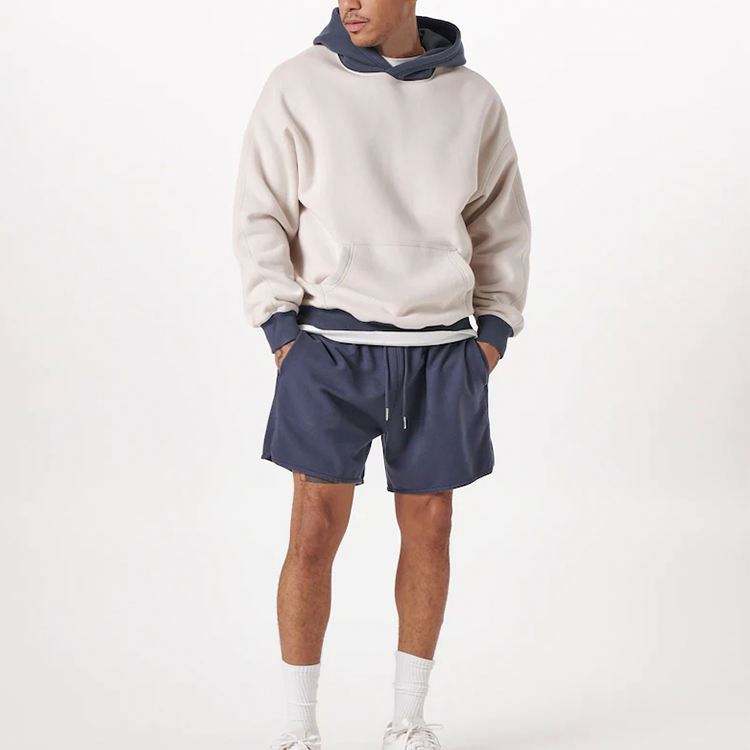 OEM-Hersteller benutzerdefinierte Herrenm&auml;ntel hei&szlig; verkaufende Langarm-Pullover-Sweatshirts Mode leere &uuml;bergro&szlig;e Patchwork-Hoodies f&uuml;r