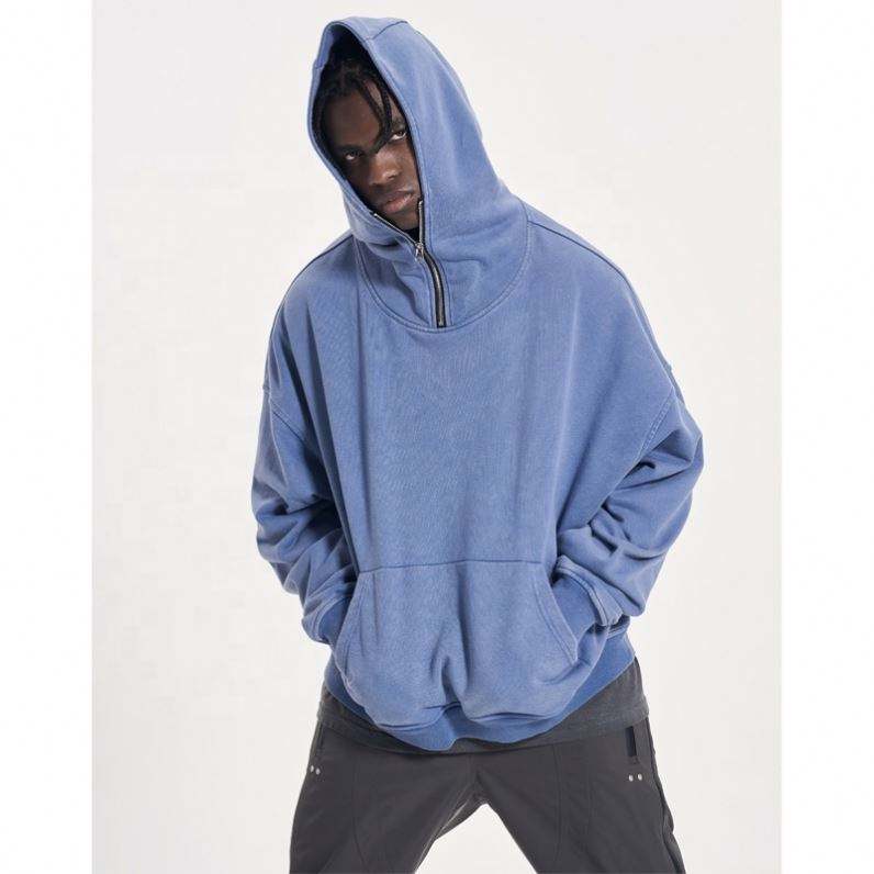 ຜູ້ຜະລິດ OEM 2022 Custom Pullovers 100% Cotton Plain Hoddies Men Washed Distressed Vintage Black Oversized Hoodies