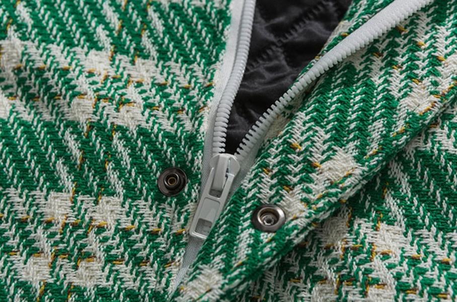 Oem Manufacturer Custom Men's Cotton-Padded Contrast Color Stitching Sleeve Small Plaid Cotton Jacket