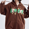 Produttore OEM Commercio all'ingrosso di alta qualit&agrave; Zip Up Uomo Moda Puff Stampa Felpe con cappuccio Logo personalizzato stampato Felpe con cappuccio sfuse con coulisse