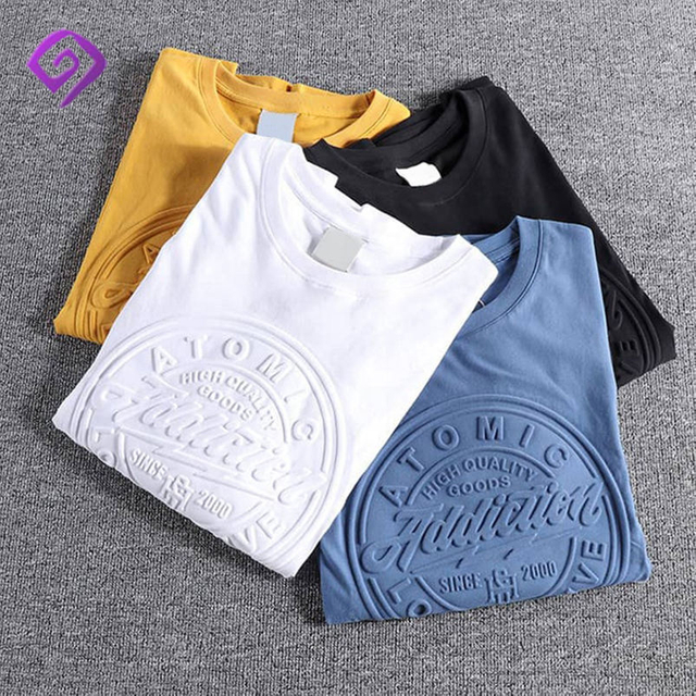 OEM vysoce kvalitn&iacute; v&yacute;robce Pima Heavy Cotton Tee Tričko s logem na zak&aacute;zku Potisk velk&yacute;ch velikost&iacute; 3D embosovan&aacute; trička P&aacute;nsk&aacute; trička