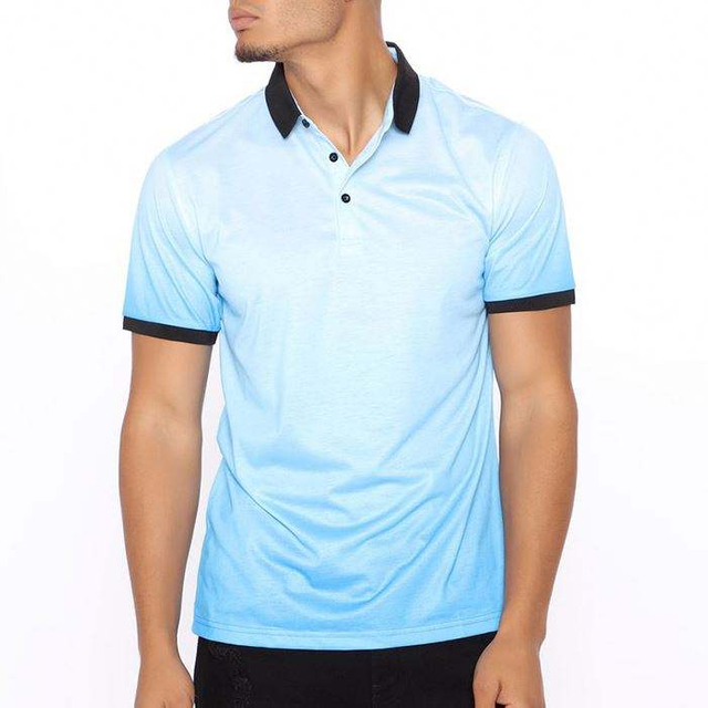 P&aacute;nsk&aacute; polokošile s kr&aacute;tk&yacute;m ruk&aacute;vem Slim Fit Ombre Design s vlastn&iacute;m logem