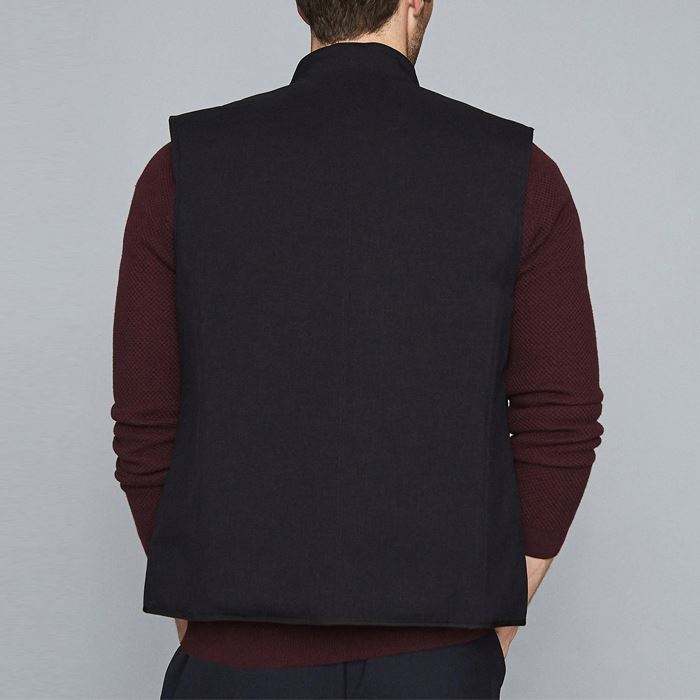 Chaleco acolchado reversible para hombre 100% con cremallera y cuello alto de poli&eacute;ster