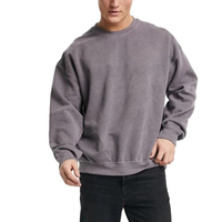 High Quality Men Washed Sweatshirts Drop Shoulder Oversized Men Crewneck Sweatshirts