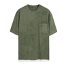 T-shirt personalizzata T-shirt da uomo in cotone a maniche corte lavato con taschino vintage sul petto