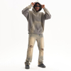 360 Gsm Vintage Acid Wash Distressed Monkey Sprayed Custom Logo Sweatpants And Hoodie Set