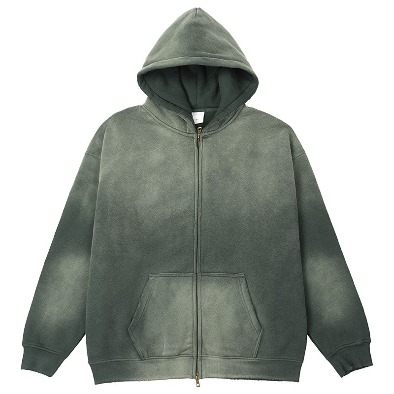 Acid Wash Fitness Heavyweight Men Two Piece Set Tracksuit Jogging Suit Sweatpants And Hoodie Set