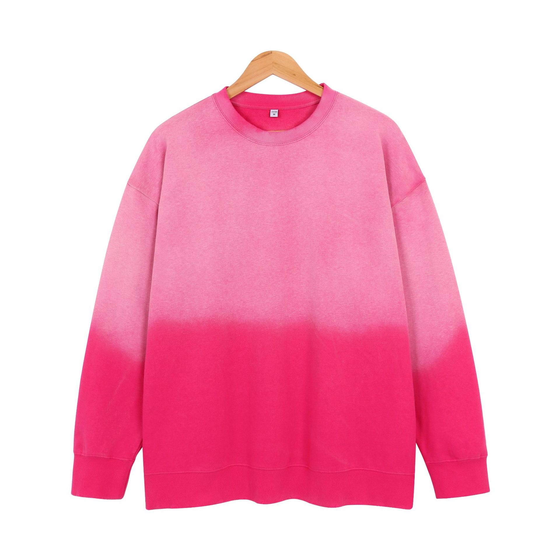 400Gsm Vintage Gradient Color Streetwear Crewneck Retro Custom Logo Men's Hoodie Sweatshirt ສໍາລັບຜູ້ຊາຍ