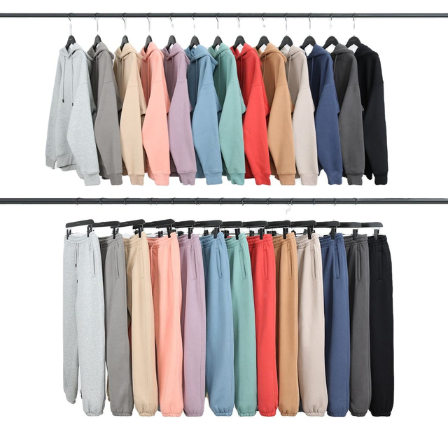 Logo t&ugrave;y chỉnh Bộ đồ hai mảnh m&agrave;u trơn Bộ đồ thể thao nam trơn Bộ &aacute;o nỉ unisex