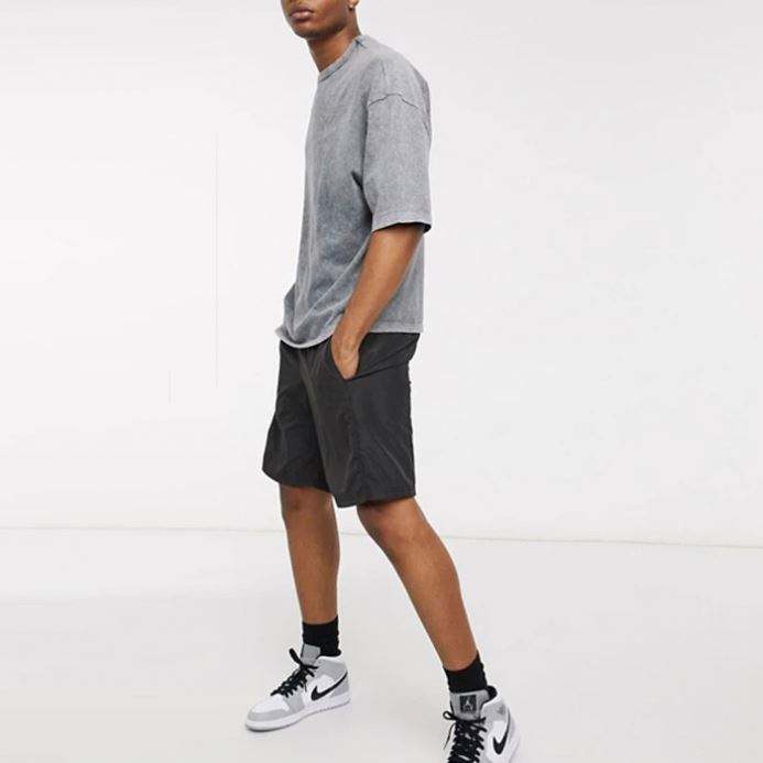 H&oslash;jkvalitets T-shirts med rund hals og rund hals til m&aelig;nd 100 % bomuld Drop Shoulder Oversized vintage vasket T-shirt