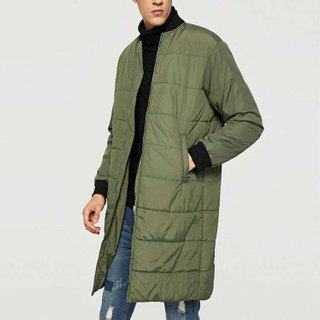 โรงงานตัดเย็บเสื้อผ้า OEM ปรับแต่ง Parka Zip Up Bomber Longline Coat Men Winter Coat Men's