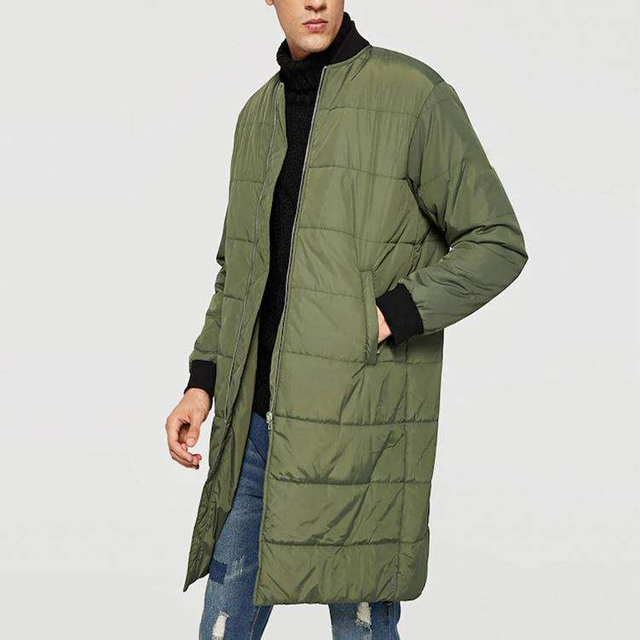 Usine de v&ecirc;tement OEM personnaliser Parka Zip Up Bomber Longline manteau hommes manteau d'hiver hommes