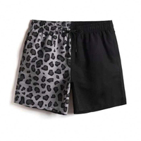 Logo Tersuai Mens Summer Swim Shorts Color Block Leopard Printed Swimwear Shorts Lelaki