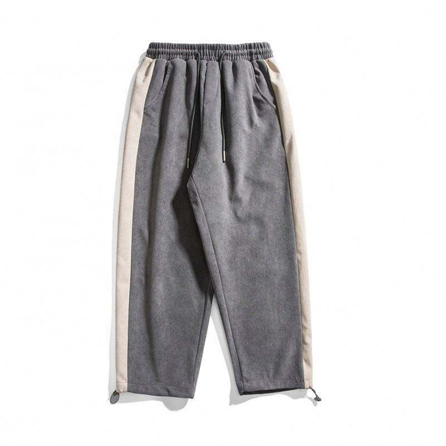 Cal&ccedil;as e cal&ccedil;as masculinas personalizadas do fabricante OEM com listras laterais retas e costura casual cal&ccedil;a de moletom terry francesa para homens
