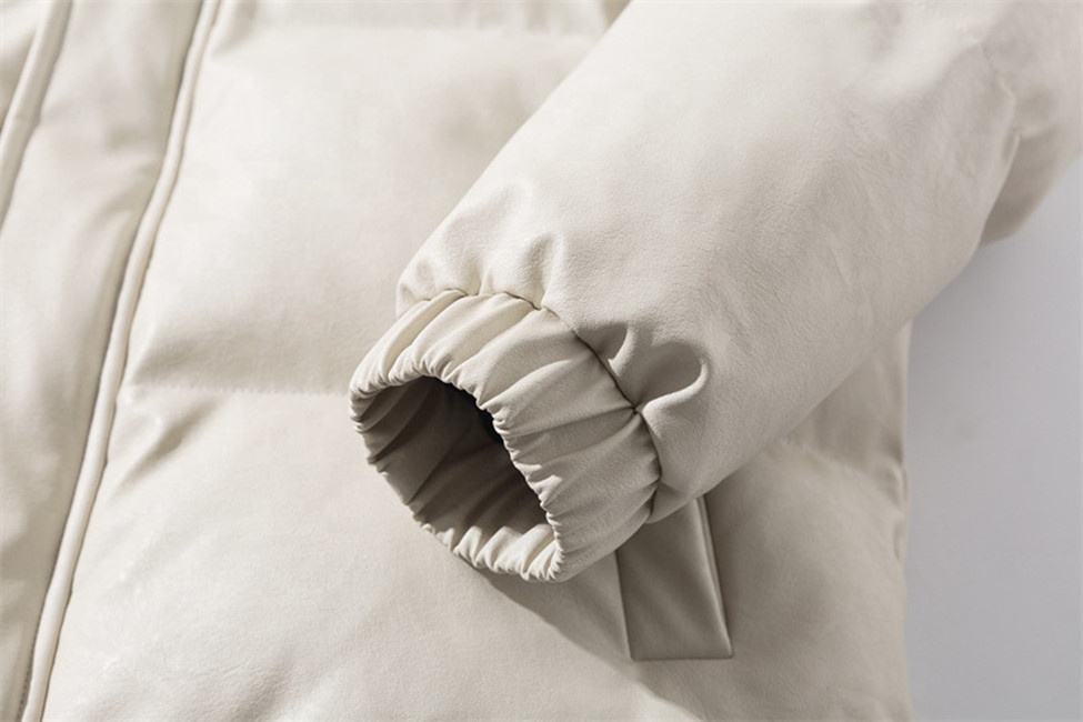 Персонализирано мъжко палто с памучна подплата на OEM производител, едноцветно ежедневно яке с матова изкуствена кожа