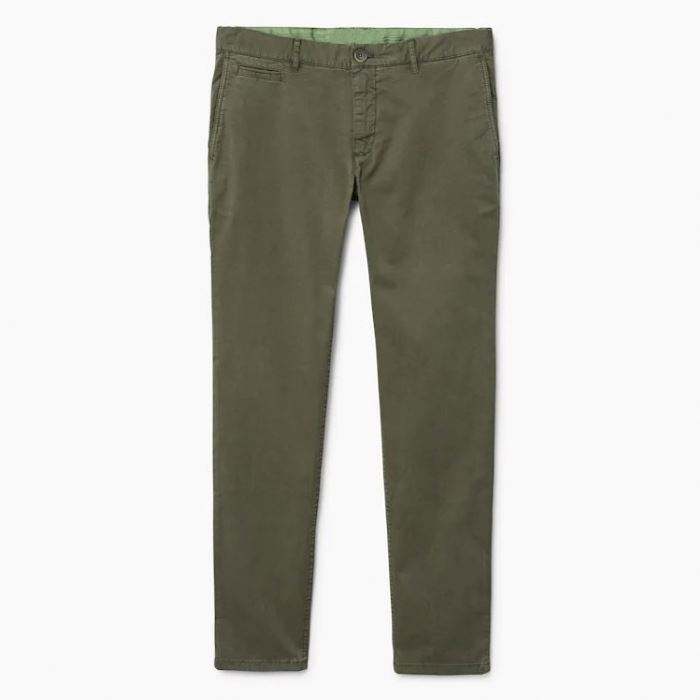 بنطلون Chinos الجيش الأخضر المريح ذو المقاس النحيف للرجال من خدمة OEM للرجال مع حلقات للحزام