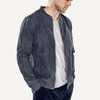 ผู้ชายเสื้อผ้าแฟชั่น Jaket กางเกงยีนส์ Zip Up แจ็คเก็ตยีนส์