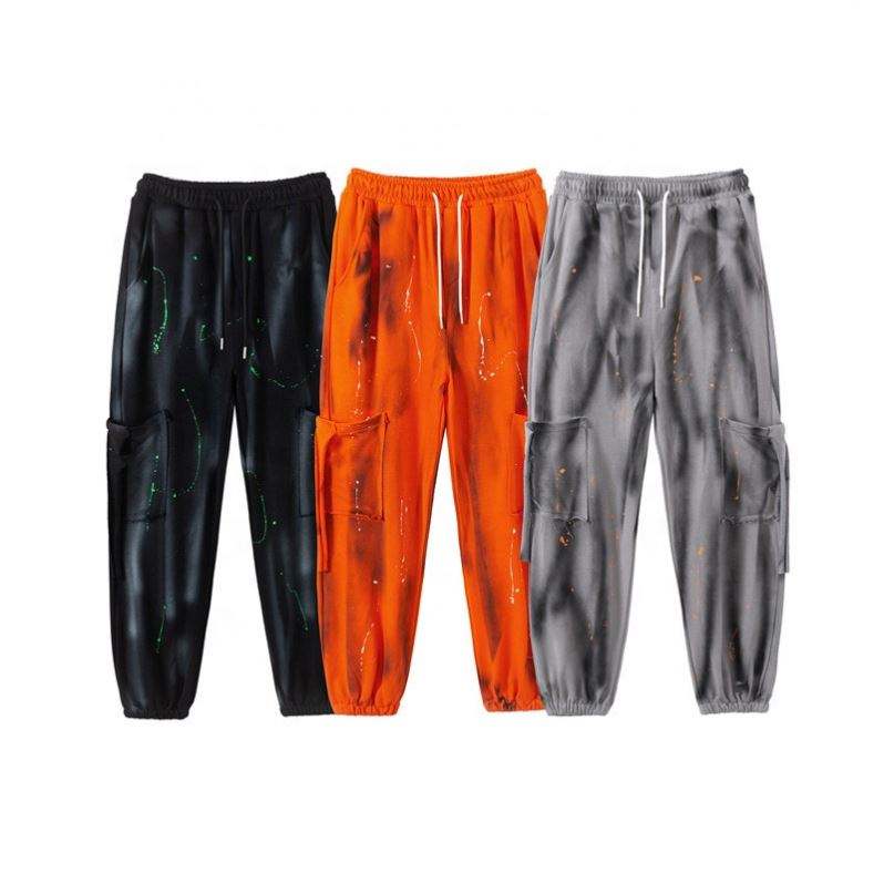 OEM fabricant personnalis&eacute; Polyester coton hommes imprim&eacute; Logo Jogger pantalons de surv&ecirc;tement hommes couleur bloc Cargo pantalons personnalis&eacute;s hommes