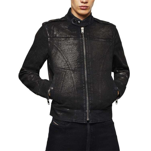 Wholesale Fashion gestroomlijnd bikerjack voor heren met spijkerjack