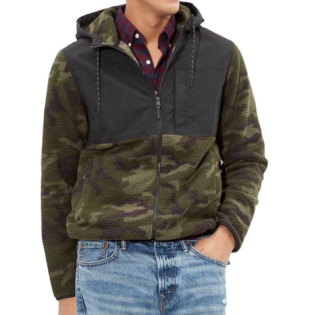 Přizpůsoben&yacute; design P&aacute;nsk&eacute; bundy Camo Sherpa Patchwork Zimn&iacute; mikina s kapuc&iacute;