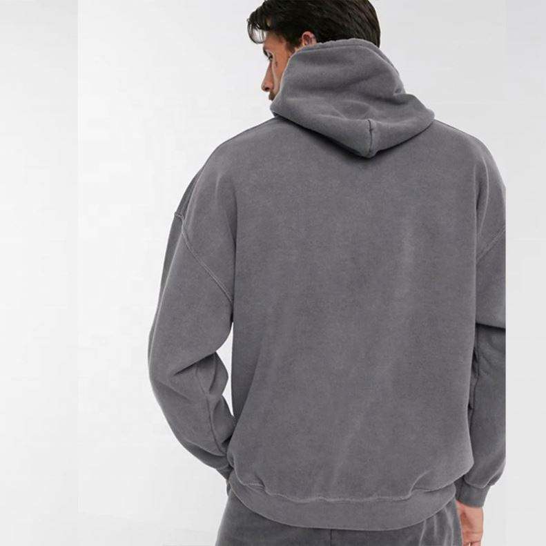OEM v&yacute;robce Zak&aacute;zkov&aacute; p&aacute;nsk&aacute; tloušťka Těžk&aacute; v&aacute;ha Bavlna Oversized Vintage Pran&yacute; Šed&yacute; pulovr s kapuc&iacute;