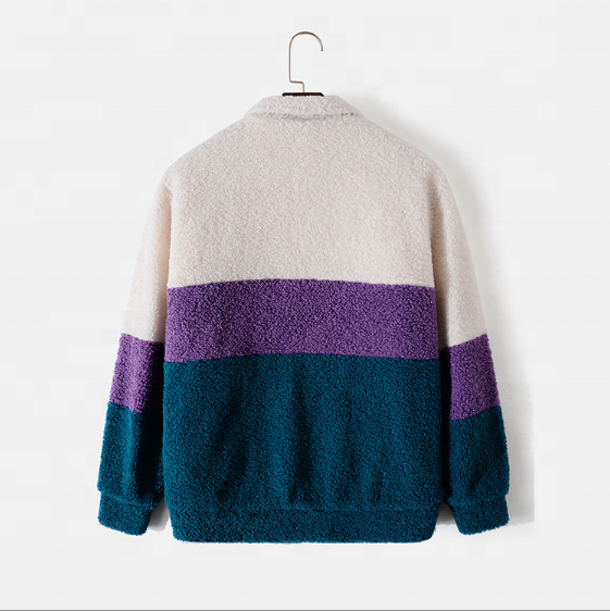 OEM-tillverkare Anpassad f&auml;rgblock f&ouml;r m&auml;n Casual Polyester L&ouml;s l&aring;ng&auml;rmad jacka i plusstorlek