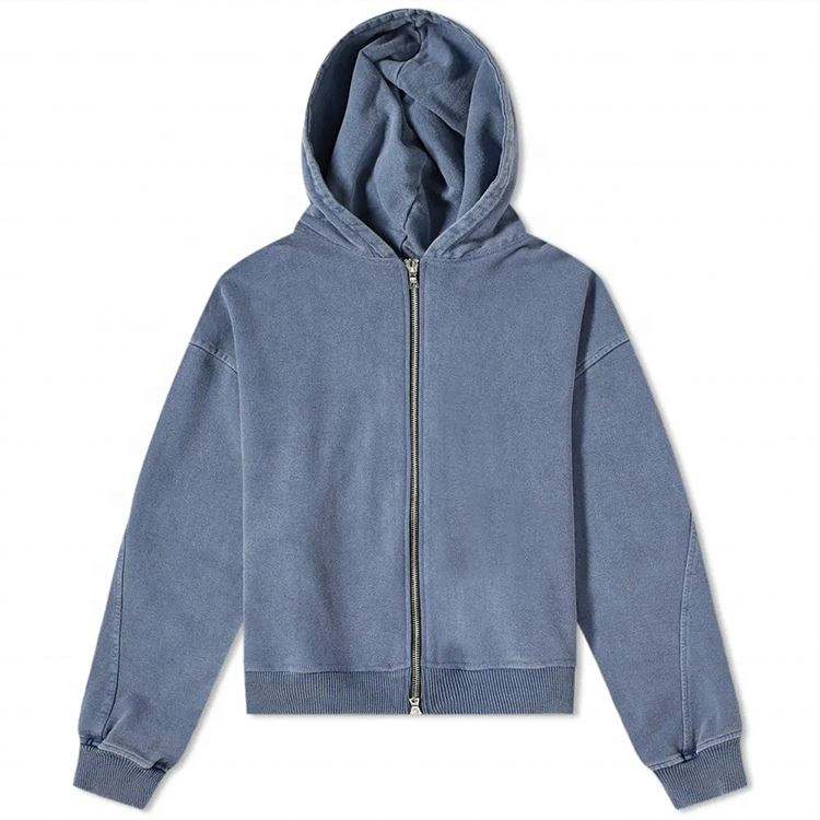 OEM v&yacute;robce Velkoobchod P&aacute;nsk&eacute; 100% bavlna Vintage Styl Vlastn&iacute; mikiny na zip Up Oversized Fit Wash