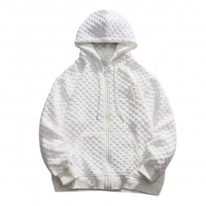 OEM v&yacute;robce Zak&aacute;zkov&aacute; kvalita Heavy Waffle Zip Up Plain Pulovr Unisex Zip Pleten&aacute; mikina Oversized