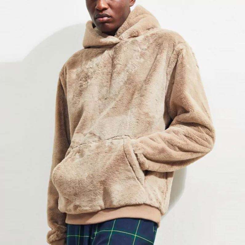 Pengeluar OEM Ketebalan Tersuai Sweatshirt Hoodie Bulu Bulu Kosong Hangat Pullover Untuk