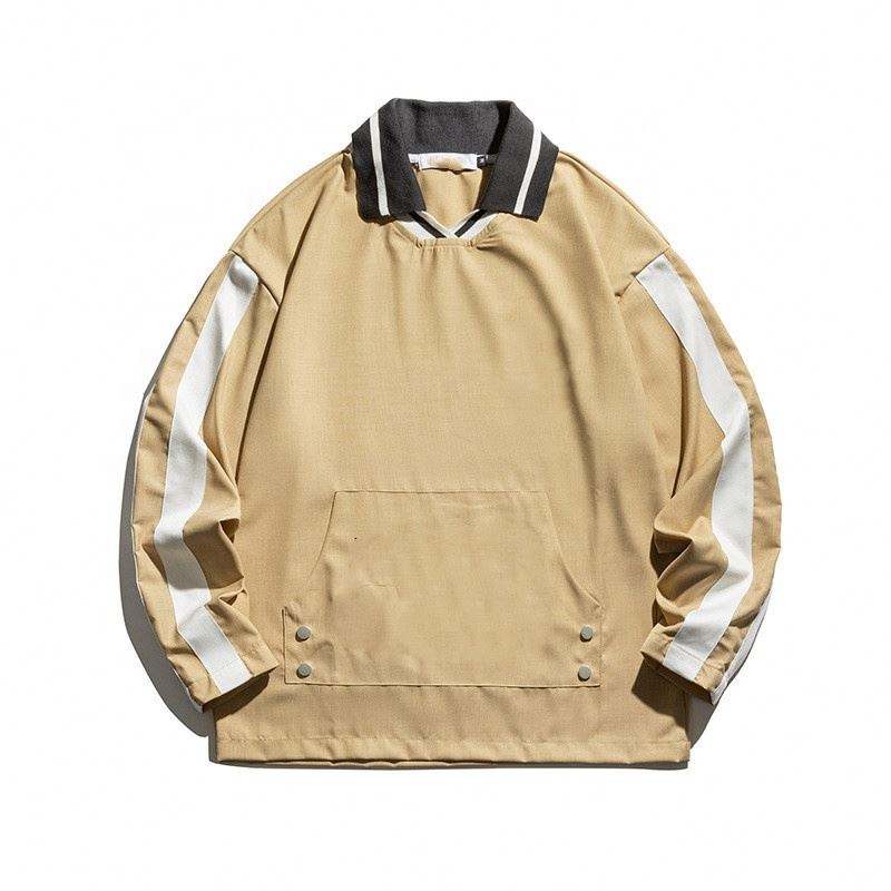 OEM-Hersteller Hot Sale Custom Casual Loose Beliebte K&auml;nguru-Taschen-Revers-Pullover-Sweatshirt-Hemden f&uuml;r Herren