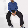 OEM Tillverkare Anpassad Herr Crew Neck Ribbing Stripe Oversized bomull Vanlig sweatshirt pullover