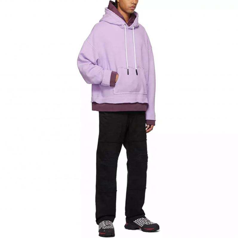 OEM v&yacute;robce Zak&aacute;zkov&eacute; francouzsk&eacute; frot&eacute; 100% bavlna Heavyweight Double Layer Oversized Mikina pro muže