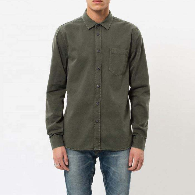 OEM proizvođač, nove modne vintage stilske visokokvalitetne obične pamučne isprane košulje za muškarce